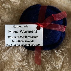 Homemade mitten handwarmers.